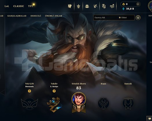 TR FRESH HANDMADE HAZIR UNRANKED HESAP YÜKSEK LP+