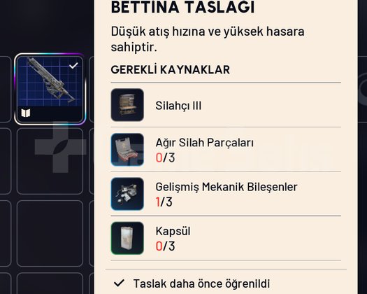 BETTİNA TASLAĞI