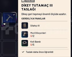 DİKEY TUTAMAÇ III TASLAĞI