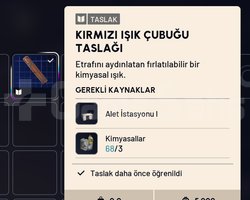 KIRMIZI IŞIK ÇUBUĞU TASLAĞI