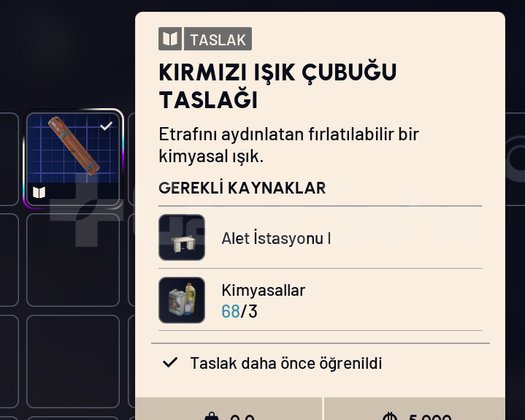 KIRMIZI IŞIK ÇUBUĞU TASLAĞI