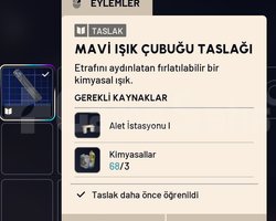 MAVİ IŞIK ÇUBUĞU TASLAĞI