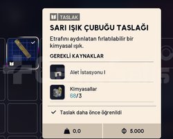 SARI IŞIK ÇUBUĞU TASLAĞI