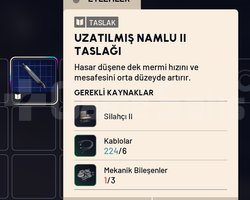 UZATILMIŞ NAMLU II TASLAĞI