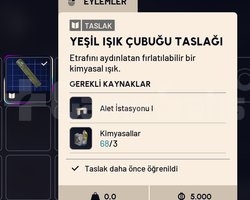 YEŞİL IŞIK ÇUBUĞU TASLAĞI