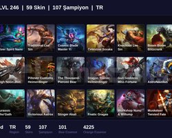 TR / 246 LVL + 59 SKİN + UNRANKED !!
