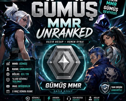 GÜMÜŞ MMR UNRANKED HESAP VALORANT TR/EU SMURF