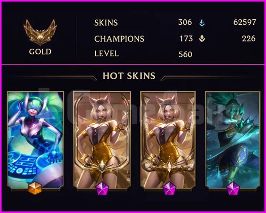 GOLD II - 560 LVL - 306 SKIN - MAİL TESLİM - TEMİZ