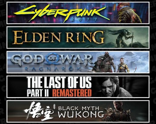 Cyberpunk +Elden +Ragnarök +TLOU2 +Wukong