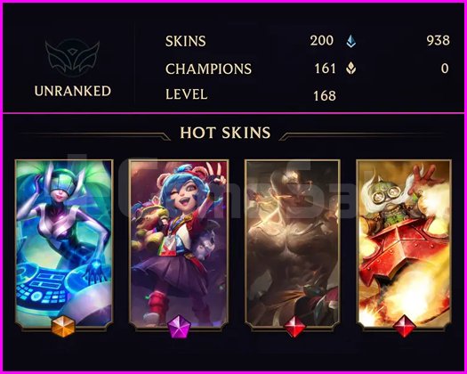 UNRANKED - 168 LVL - 200 SKIN - KRAL RAMMUS- TEMİZ