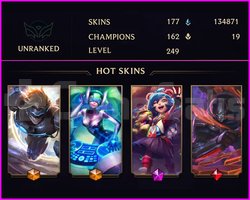 UNRANKED - 249 LVL - 177 SKIN - MAİL TESLİM -TEMİZ