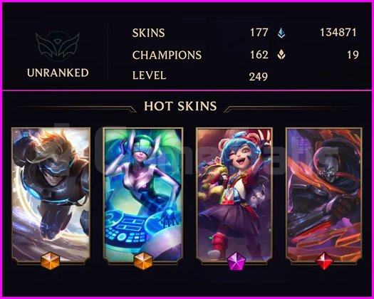 UNRANKED - 249 LVL - 177 SKIN - MAİL TESLİM -TEMİZ