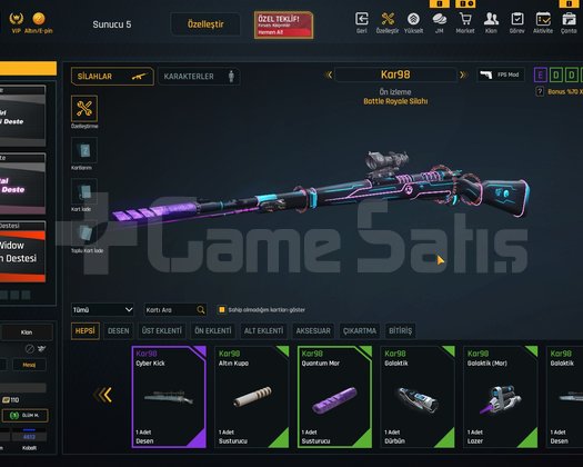 SINIRSIZ KAR98 VE KELEBEK ÖZELLEŞTİRMESİ SAĞLAM