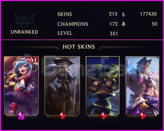 UNRANKED - 351 LVL - 213 SKIN - MAİL TESLİM -TEMİZ
