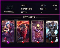 TR - UNRANKED - 181 LVL - 67 SKIN - MAİL TESLİM