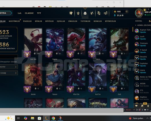 9 yıllık lol hesabım oyunu bıraktığım için satılık