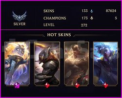 TR - SILVER IV - 272 LVL - 133 SKIN - MAİL TESLİM