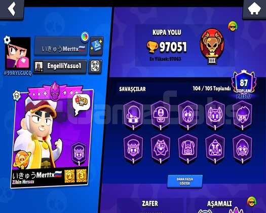 96.764 KUPA BRAWL STARS HESABI UYGUNA!