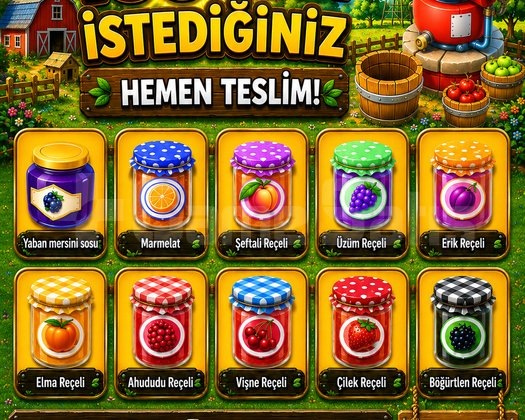 100 Adet Seçeceğiniz Reçel ANINDA TESLİMAT