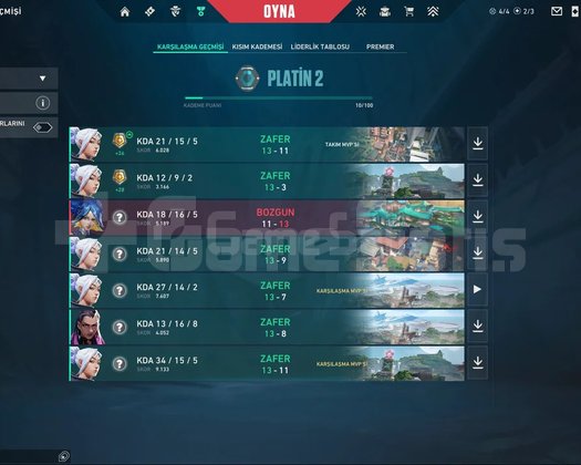 PLAT 2 SMURFLUK HESAP MMR YUKSEK