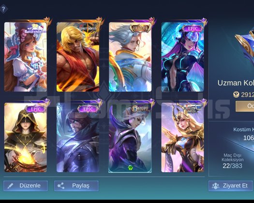 Mlbb Güncel 101 Yıldız Smurf Hesap Kostümlü