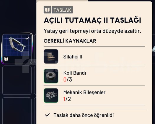 AÇILI TUTAMAÇ II TASLAĞI