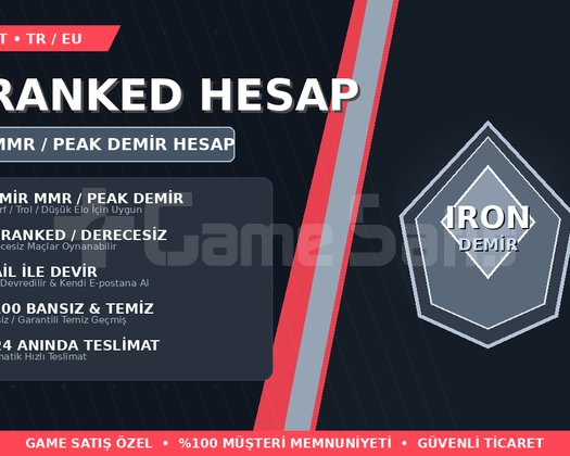 DEMİR MMR UNRANKED HESAP | TR/EU | MAİL DEVİR