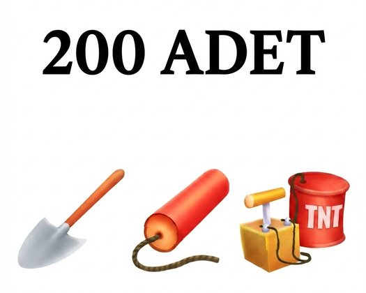 200 adet tnt dinamit kürek hızlı teslimat