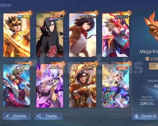 LEGEND VE COLLAB KOSTÜMLÜ DOLU HESAP
