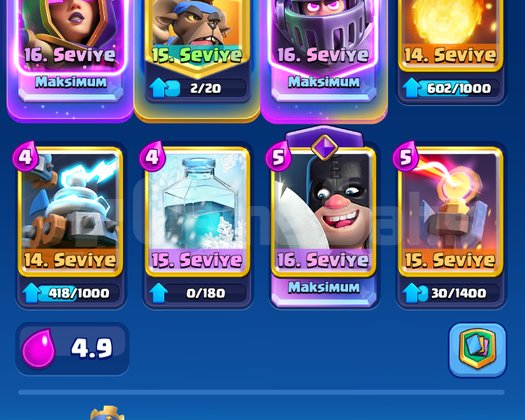 Clash Royale 13k kupa 4423 taş