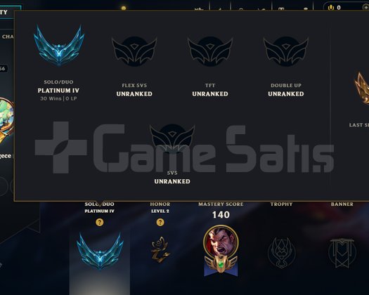 TR / 56 LVL + 58 SKİN + PLAT 4 + MAİL + TEL !!