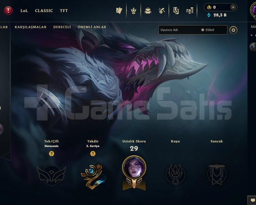 30 LVL BOL KOSTÜMLÜ UNRANKED HESAP HANDMADE!