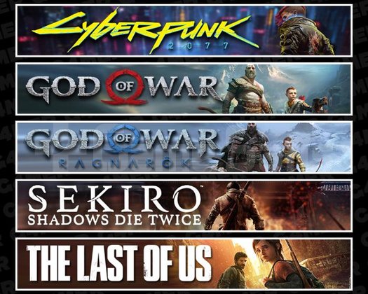 Cyberpunk +GOW +Ragnarök +Sekiro +TLOU1