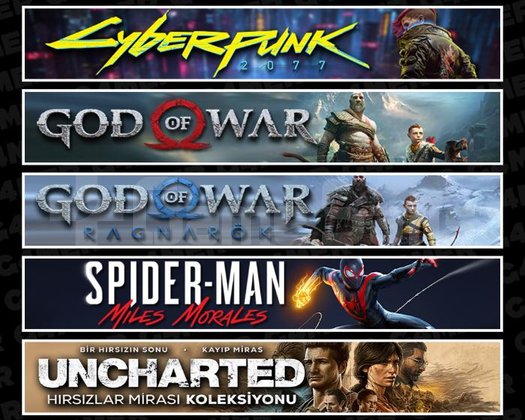Cyberpunk +GOW +Ragnarök +Miles +Uncharted