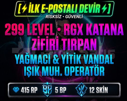 İLK MAİL DEVİRLİ HESAP | 12 SKİN | 299 LVL