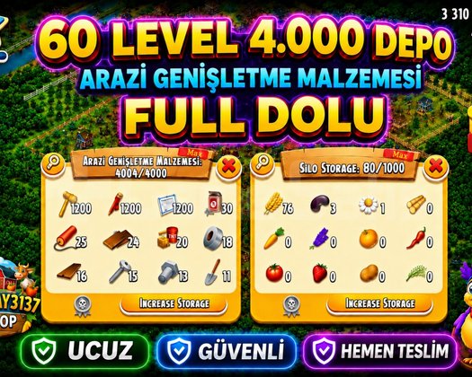 60 LEVEL 4000 DEPO FULL ARAZİ DOLU HESAP