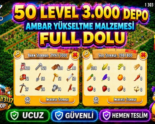 50 LEVEL 3000 DEPO FULL AMBAR DOLU HESAP