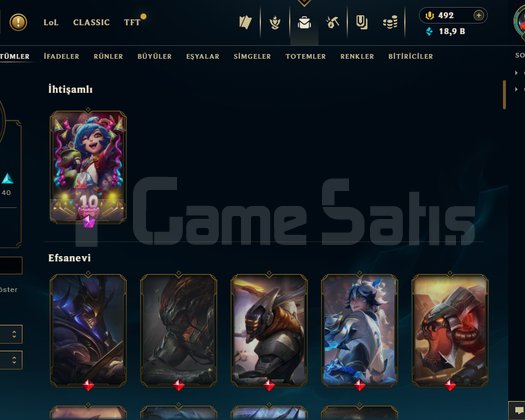 LoL Tr 320lvl-121kostüm-tek çift zümrüt2- 490rp