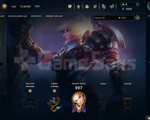 EUW CS RIVEN YARGIÇ KAYLE 149HERO 114SKIN 2011 REG