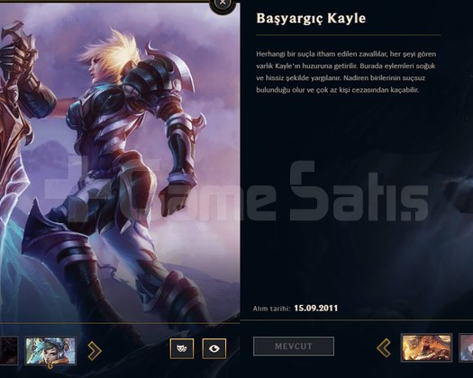 EUW CS RIVEN YARGIÇ KAYLE 149HERO 114SKIN 2011 REG