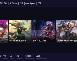 TR / 36 LVL + 4 SKİN + SILVER II !!