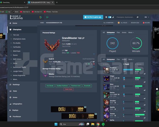 60 WR GRANDMASTER HESAP