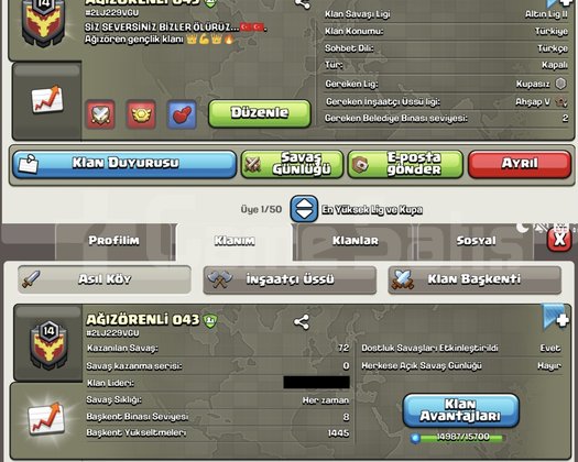 AĞIZ ÖRENLİ İSİMLİ 15 E RAMAK KALMIŞ KLAN