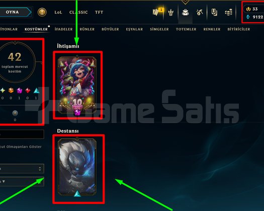 TR + 122 LEVEL + 42 KOSTÜM + UNRANKED + MAİL!