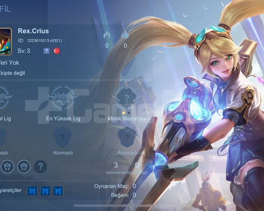 MLBB BAŞLANGIÇ HESABI HİÇ RANK ATMAMIŞ HESAP