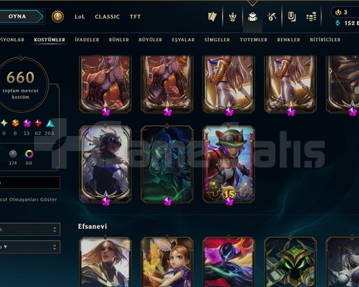 660 SKİN / FUL HERO +MAİL +TELEFON +16K SATIŞ
