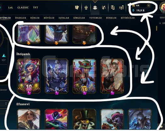 615 LEVEL / 421 SKİN / FUL HERO +MAİL +16K SATIŞ