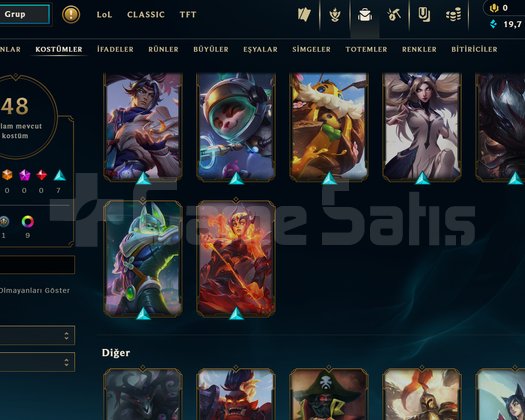 TR LoL Hesabı | Zümrüt 4 | Kostümlü Hesap