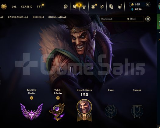 TR MASTER HİGH MMR + 30 LP GAİN UNVERİFİED EMAİL