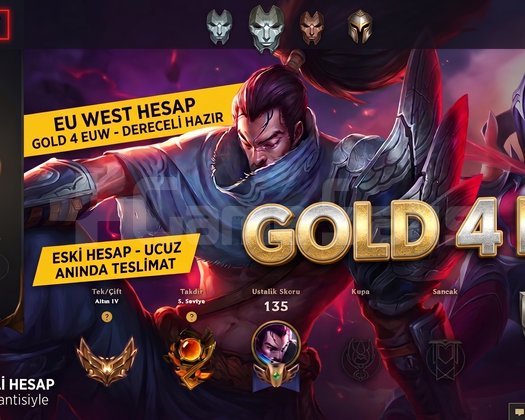 EUW / +30 LVL + DERECELİ HAZIR - ESKİ HESAP + UCUZ